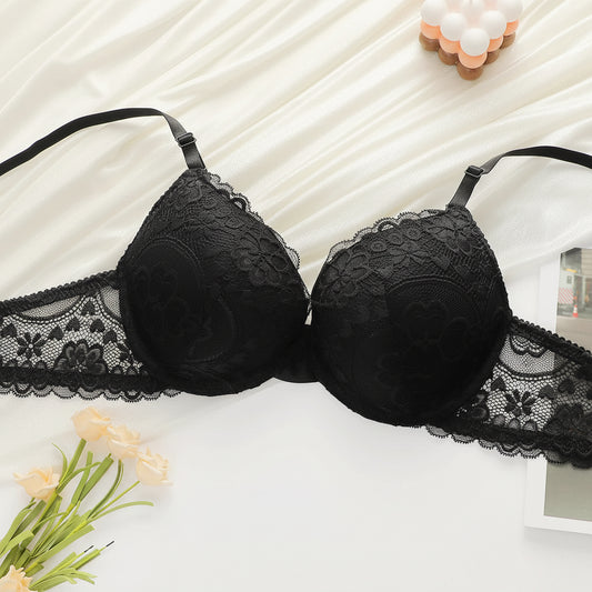 Sexy Floral Lace Push-Up Bra & Panty Set – Underwire