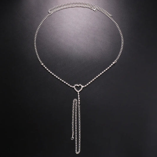 Heart Rhinestone Waist Chain – Crystal Body Jewelry