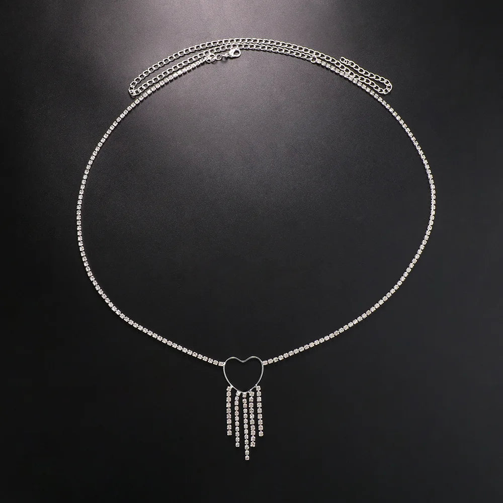 Heart Rhinestone Waist Chain – Crystal Body Jewelry