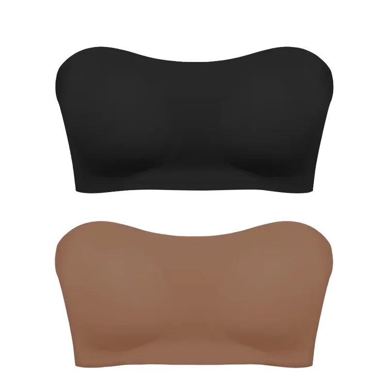 Seamless Strapless Push-Up Bra – Soft, Wireless & Anti-Slip
