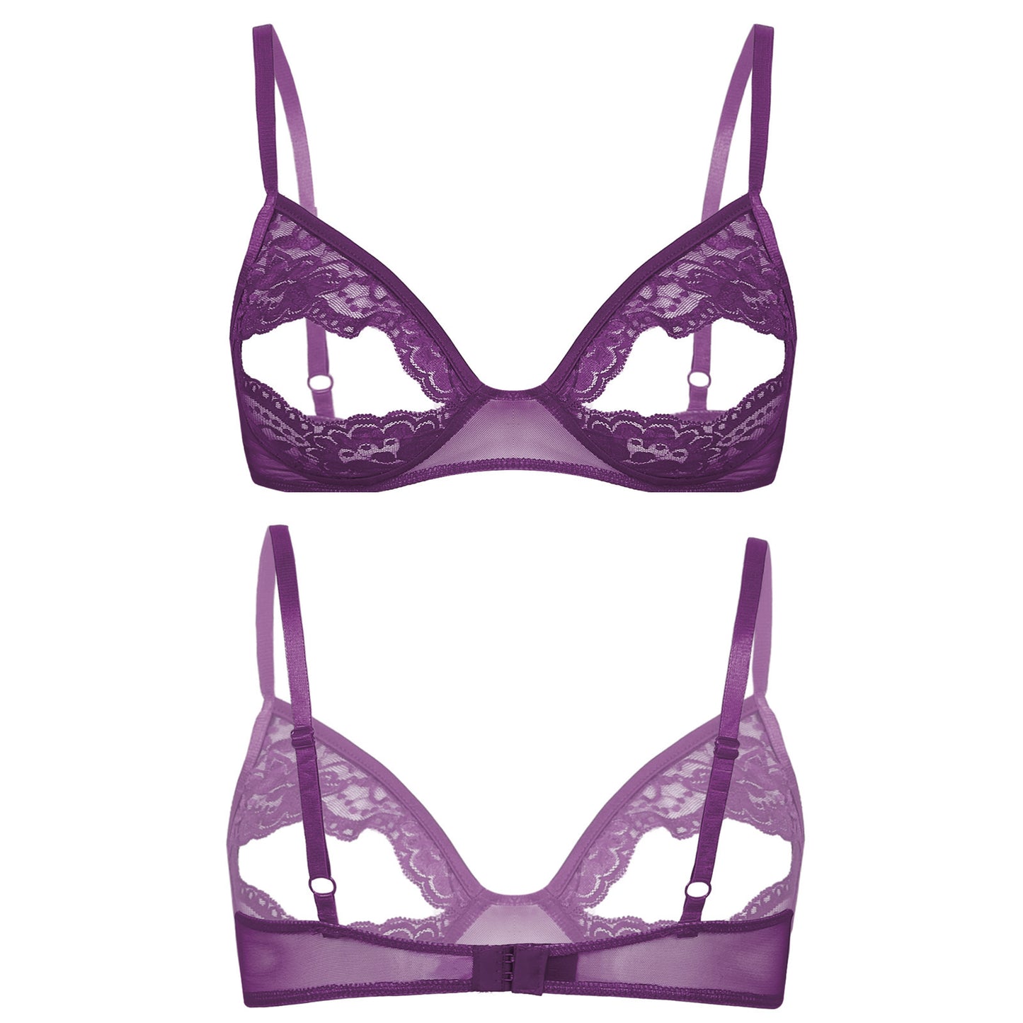 Sheer Lace Underwire Bra – Elegant Half Cup Lingerie