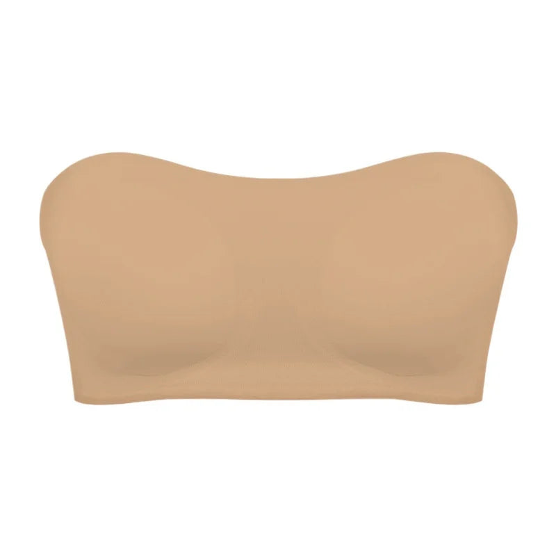 Seamless Strapless Push-Up Bra – Soft, Wireless & Anti-Slip