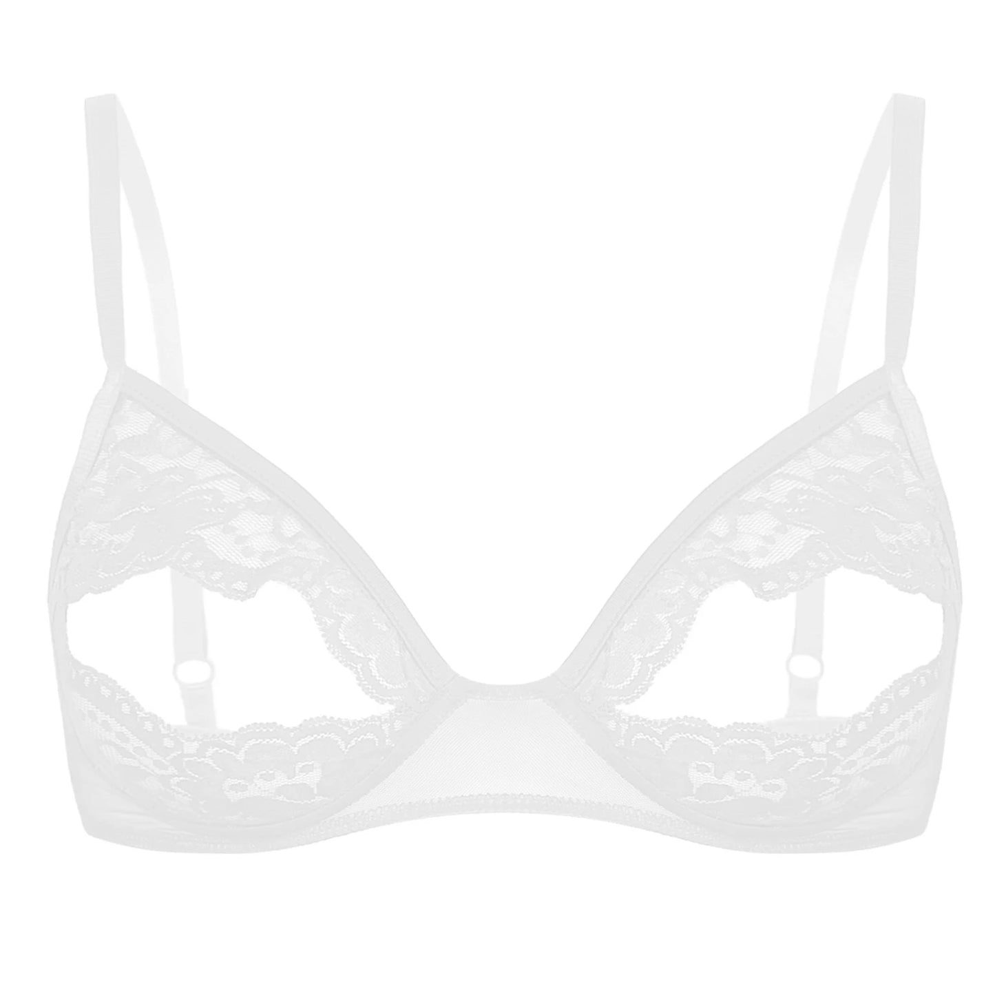Sheer Lace Underwire Bra – Elegant Half Cup Lingerie