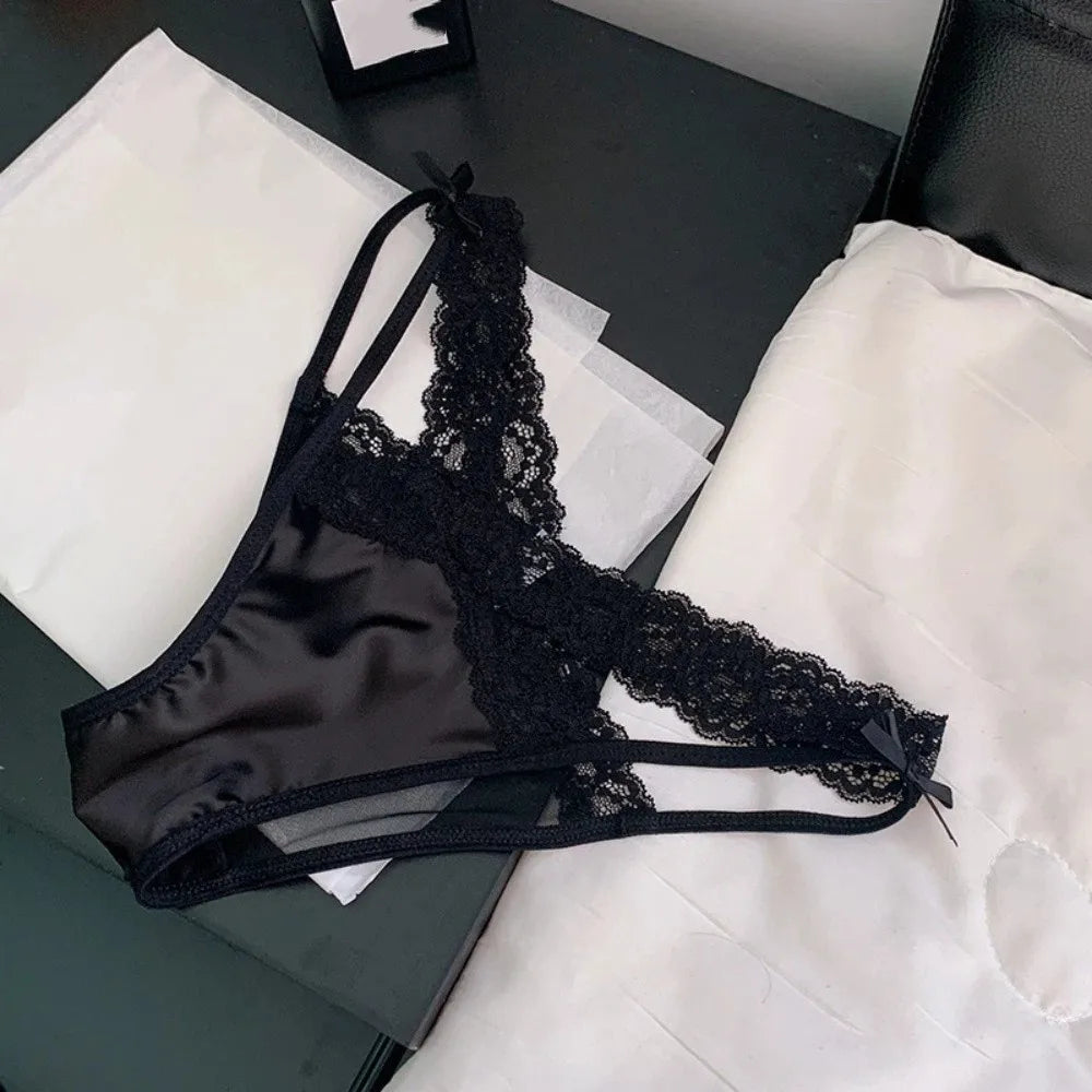 Lace Briefs – Feminine Satin Bow Design