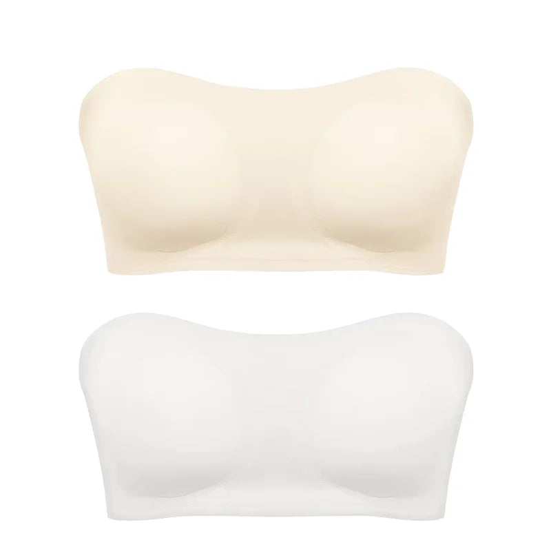 Seamless Strapless Push-Up Bra – Soft, Wireless & Anti-Slip