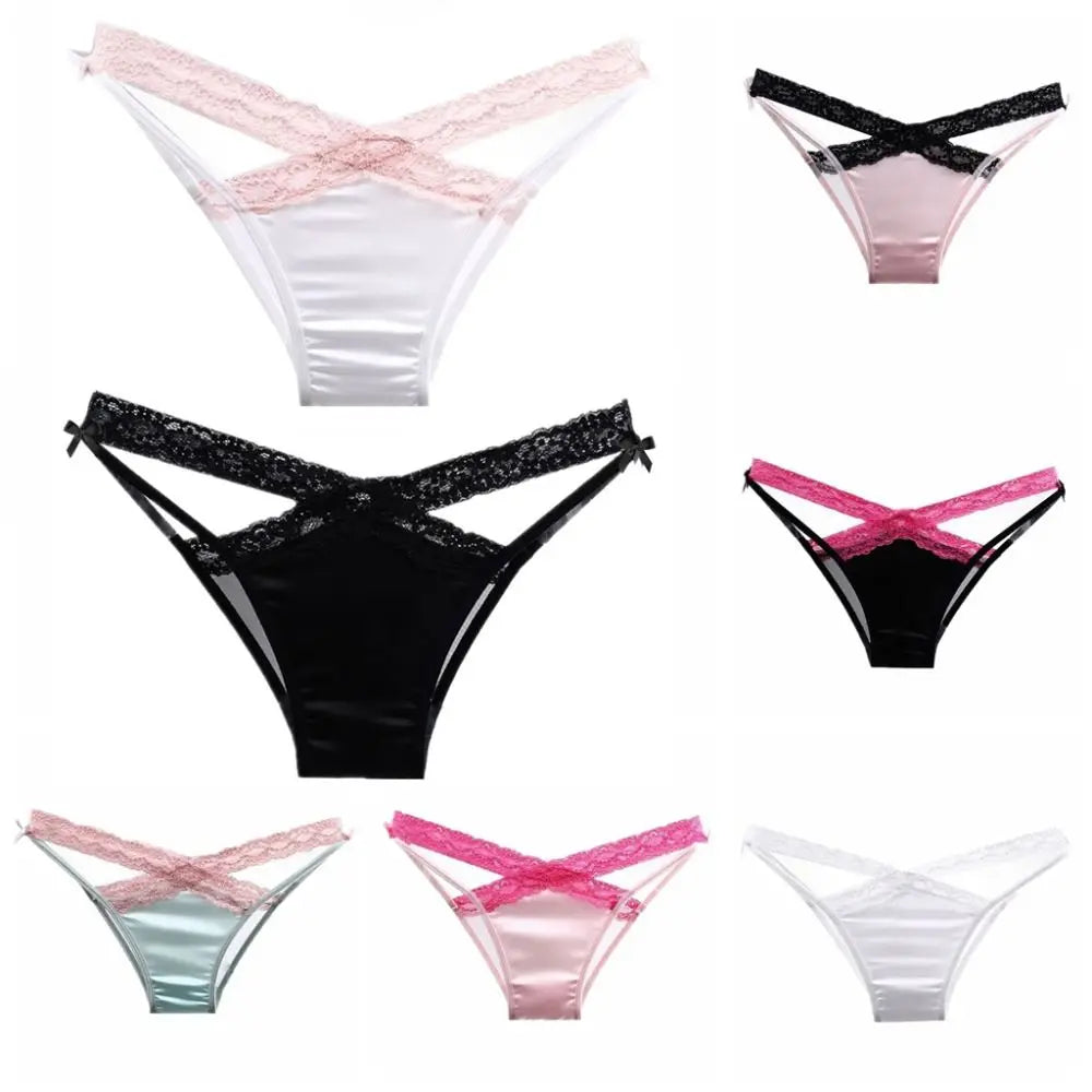 Lace Briefs – Feminine Satin Bow Design