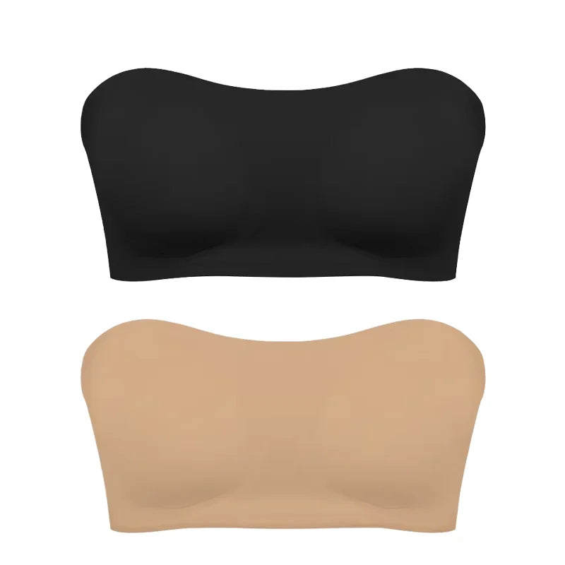 Seamless Strapless Push-Up Bra – Soft, Wireless & Anti-Slip