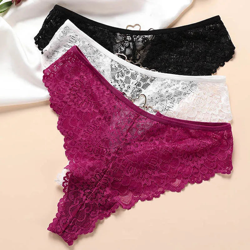 Floral Lace Thong – Lightweight Low-Rise Panties