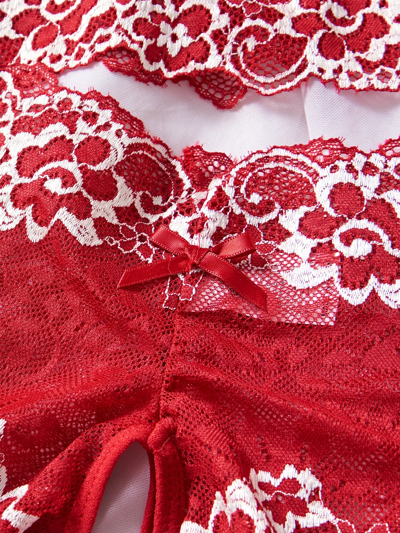 Lace Lingerie & Sleepwear Set – Pink, Blue & Red