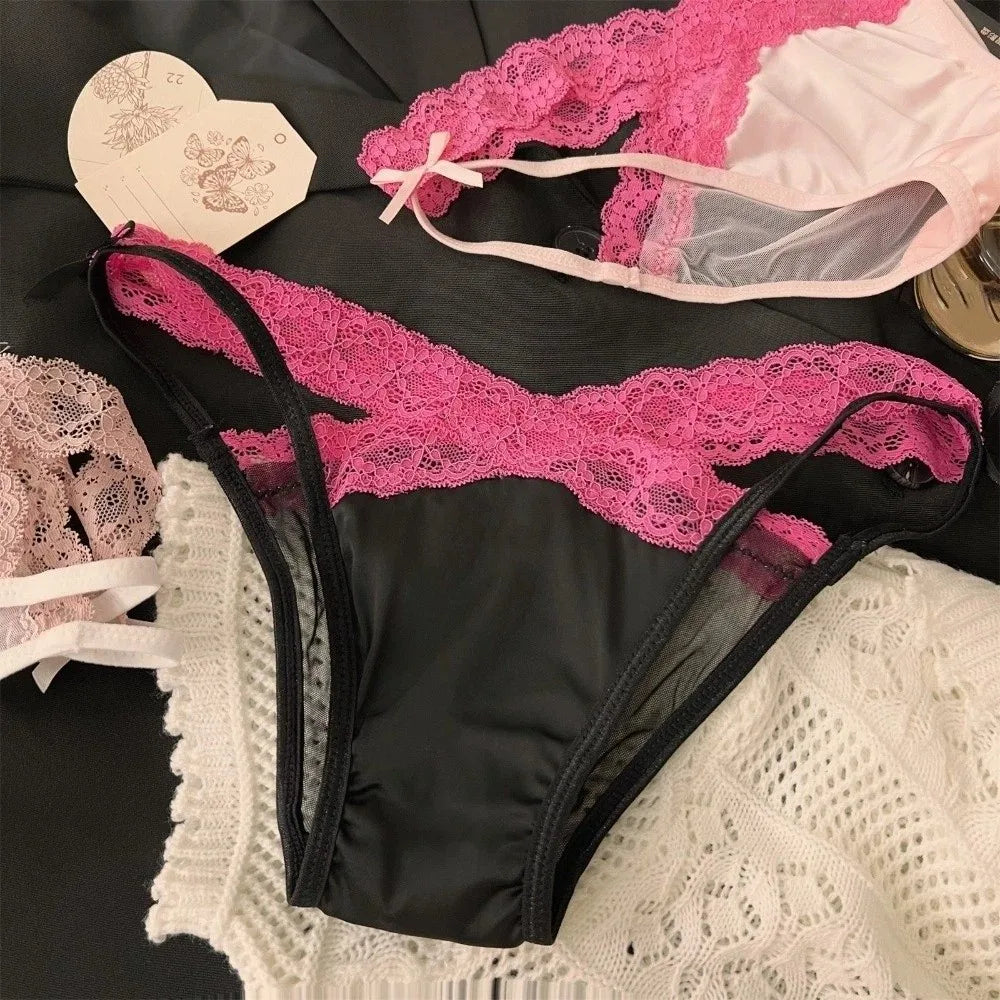 Lace Briefs – Feminine Satin Bow Design