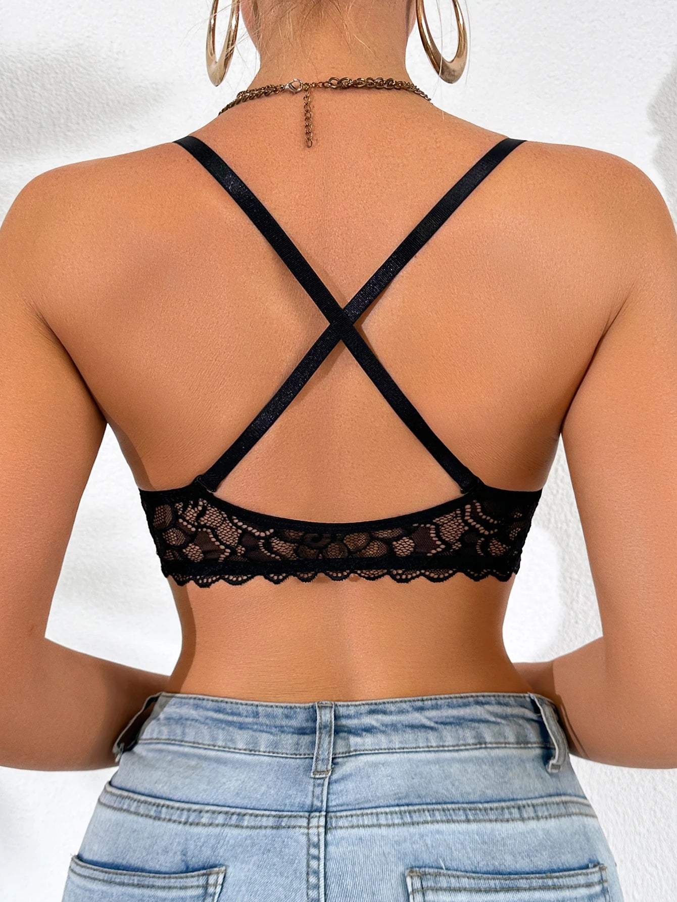 Butterfly Lace Front Closure Underwire Bra