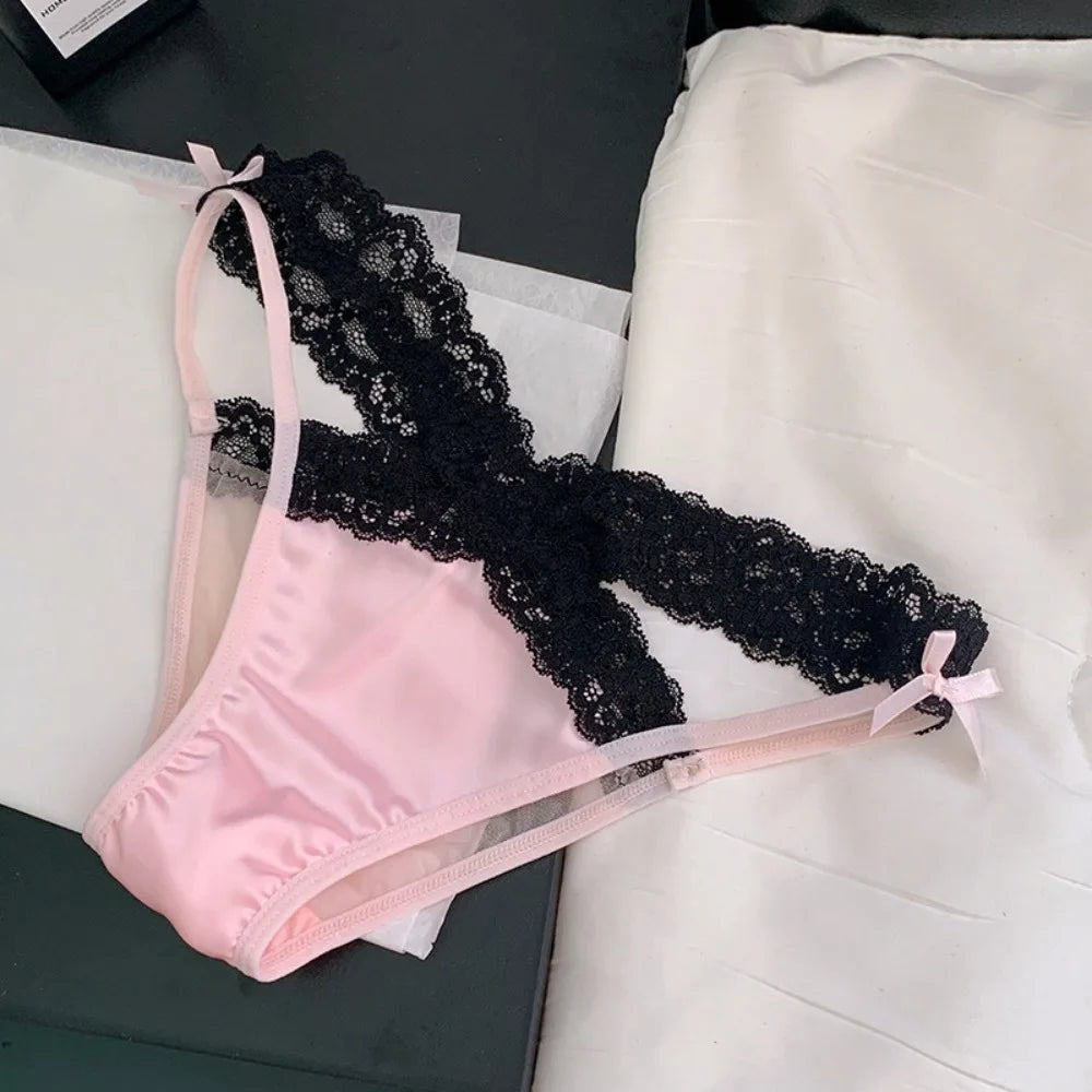 Lace Briefs – Feminine Satin Bow Design