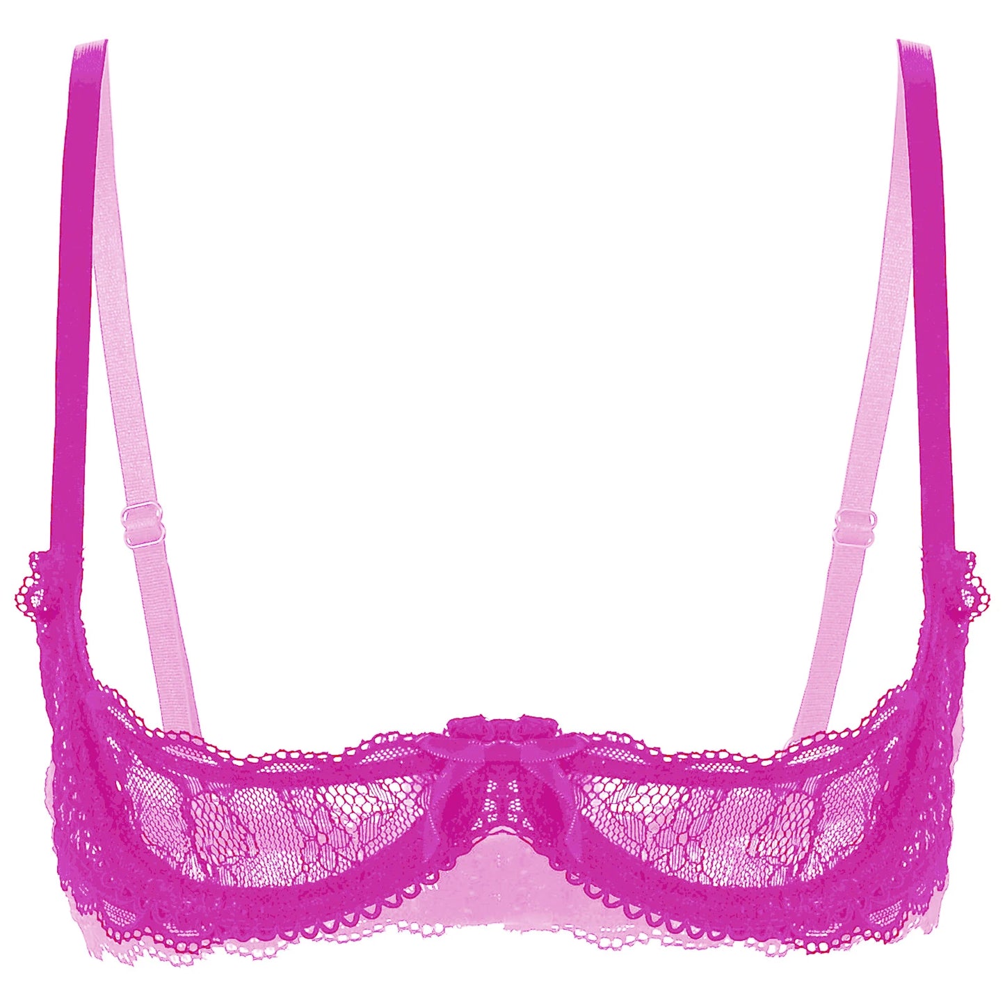 Sheer Lace Underwire Bra – Elegant Half Cup Lingerie