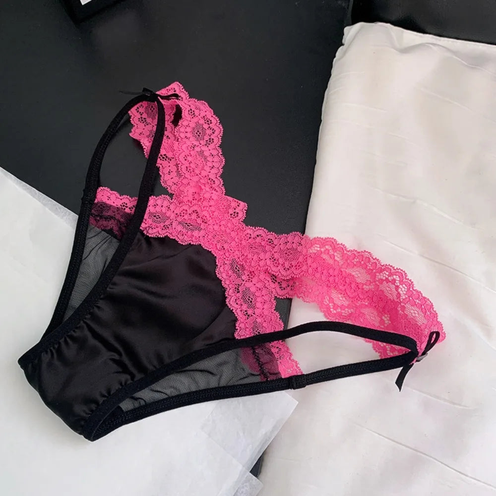 Lace Briefs – Feminine Satin Bow Design