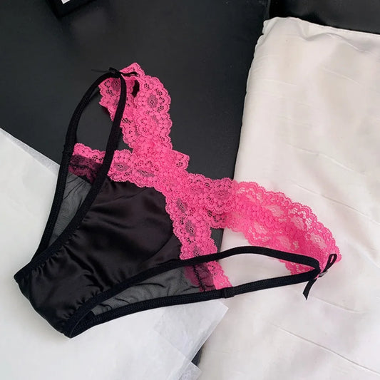 Lace Briefs – Feminine Satin Bow Design