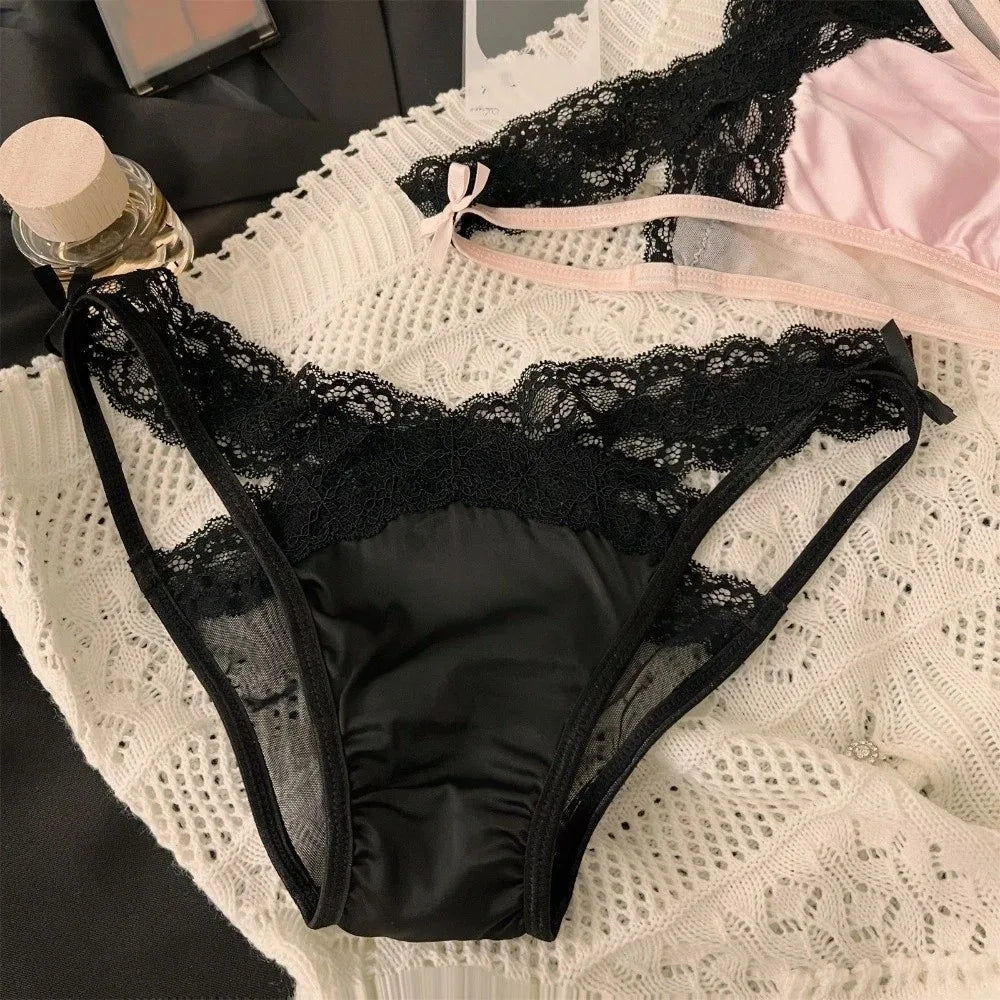 Lace Briefs – Feminine Satin Bow Design