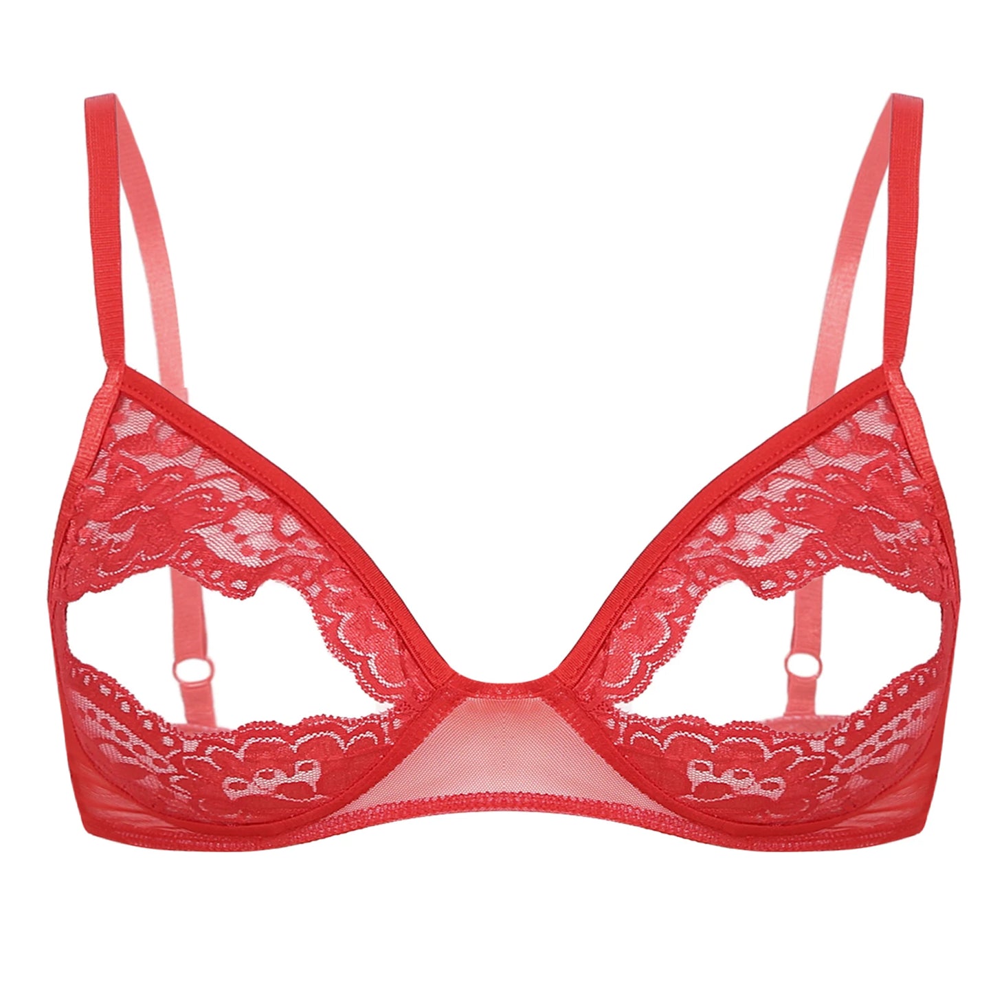 Sheer Lace Underwire Bra – Elegant Half Cup Lingerie