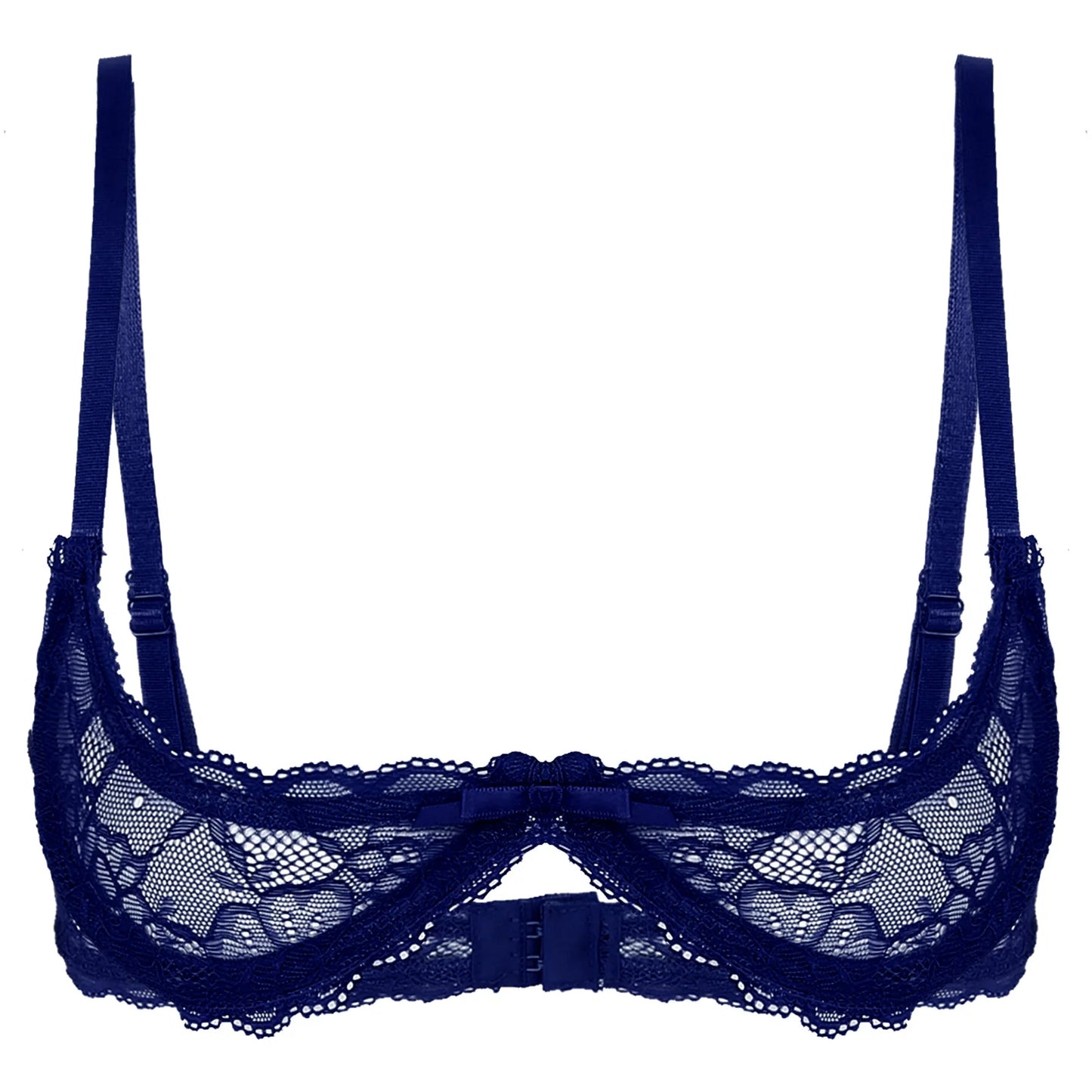 Sheer Lace Underwire Bra – Elegant Half Cup Lingerie