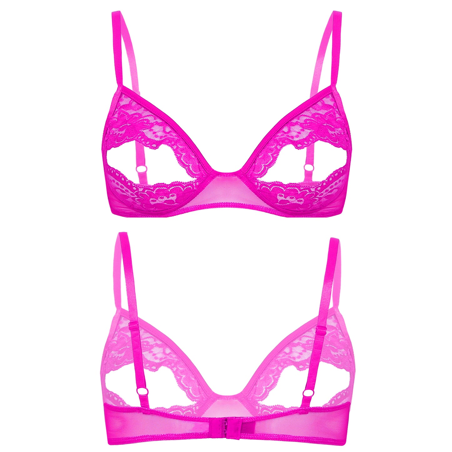 Sheer Lace Underwire Bra – Elegant Half Cup Lingerie