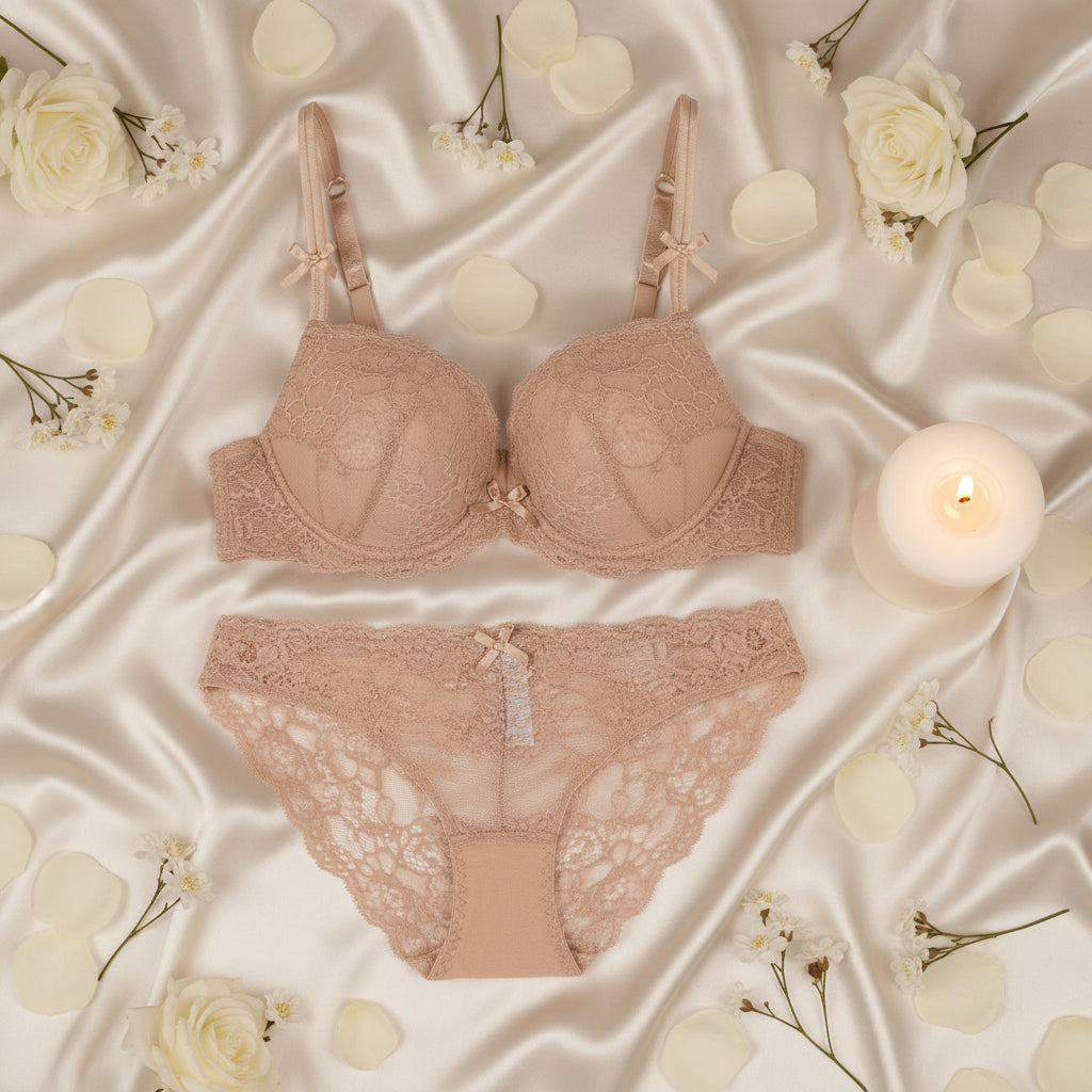 Romantic Lace Lingerie Set – Push-Up Suppor
