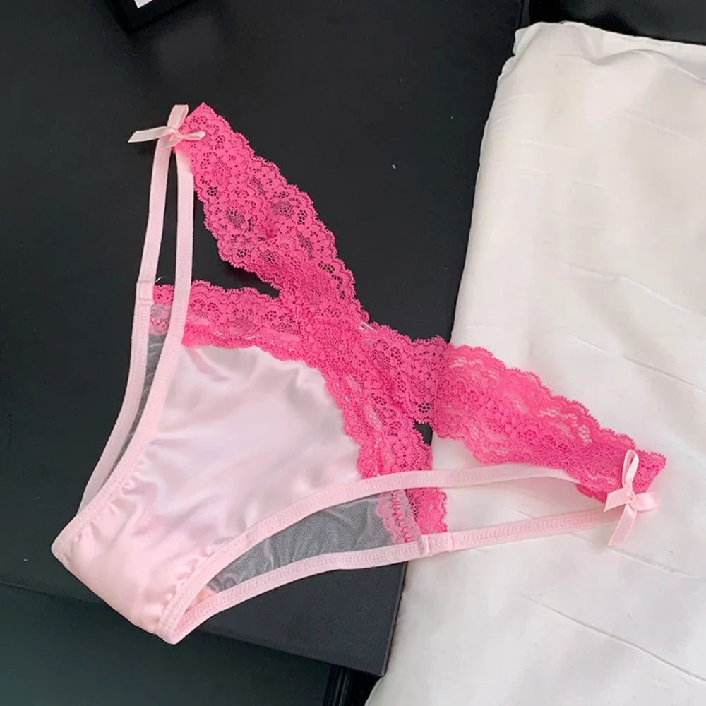 Lace Briefs – Feminine Satin Bow Design