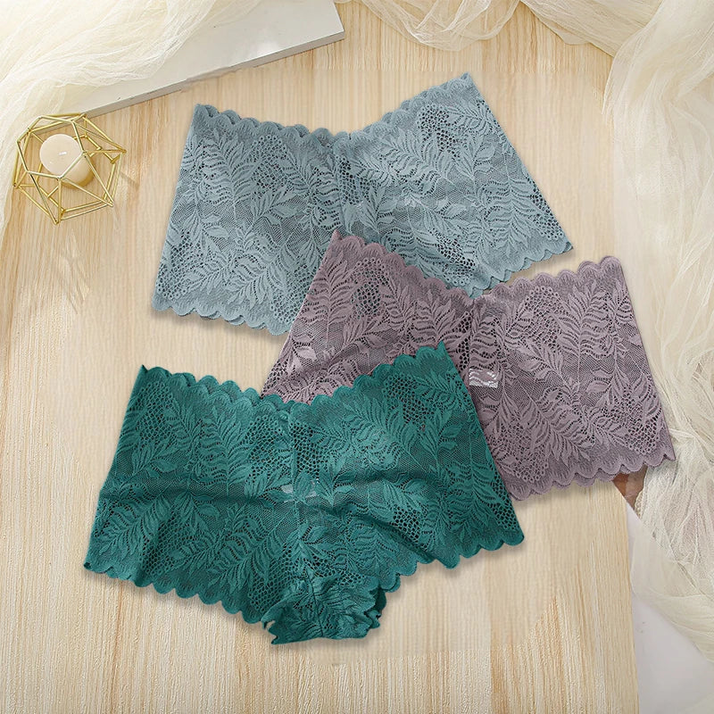 3-Pack Floral Lace Briefs for Women – Soft & Seamless