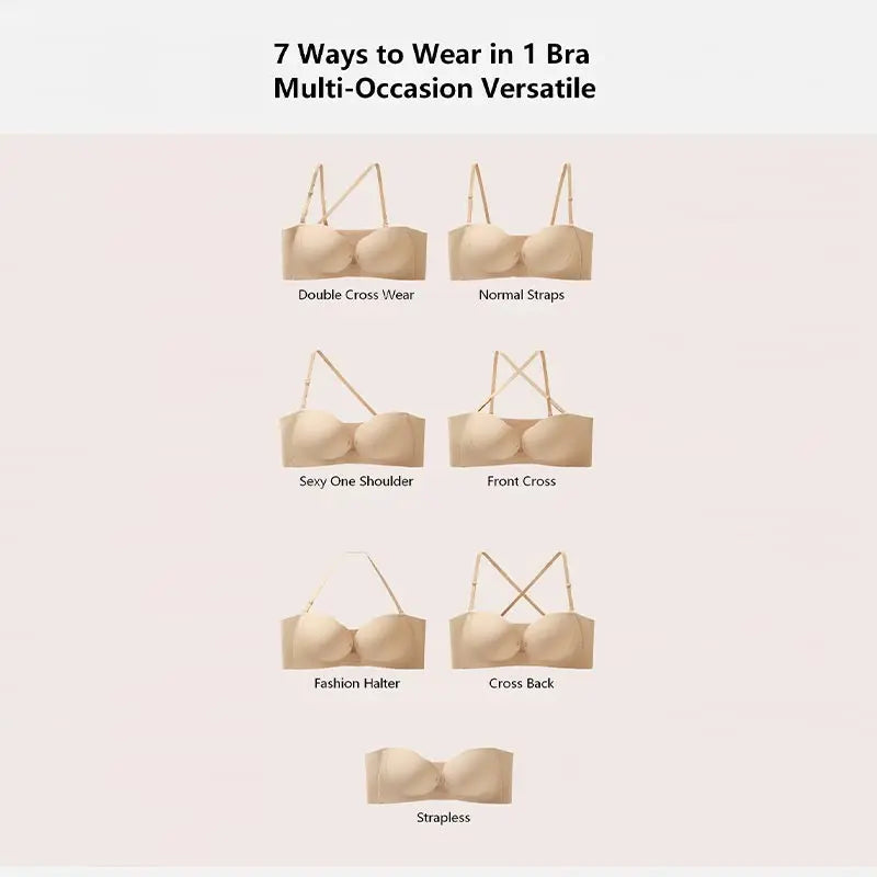 Invisible Wireless Push-Up Bra – Strapless Comfort Fit