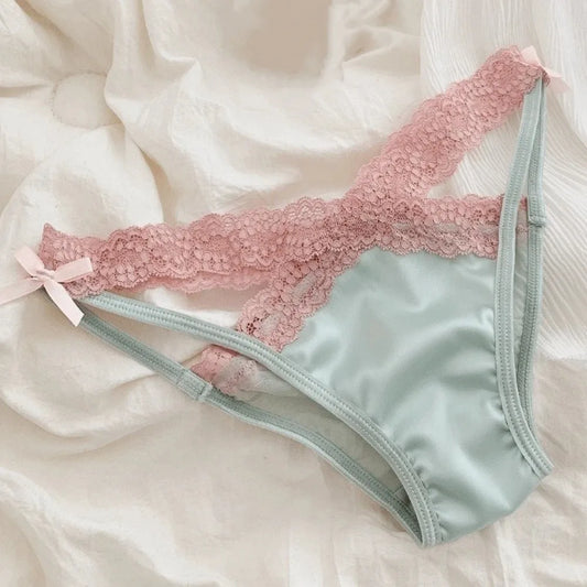 Lace Briefs – Feminine Satin Bow Design