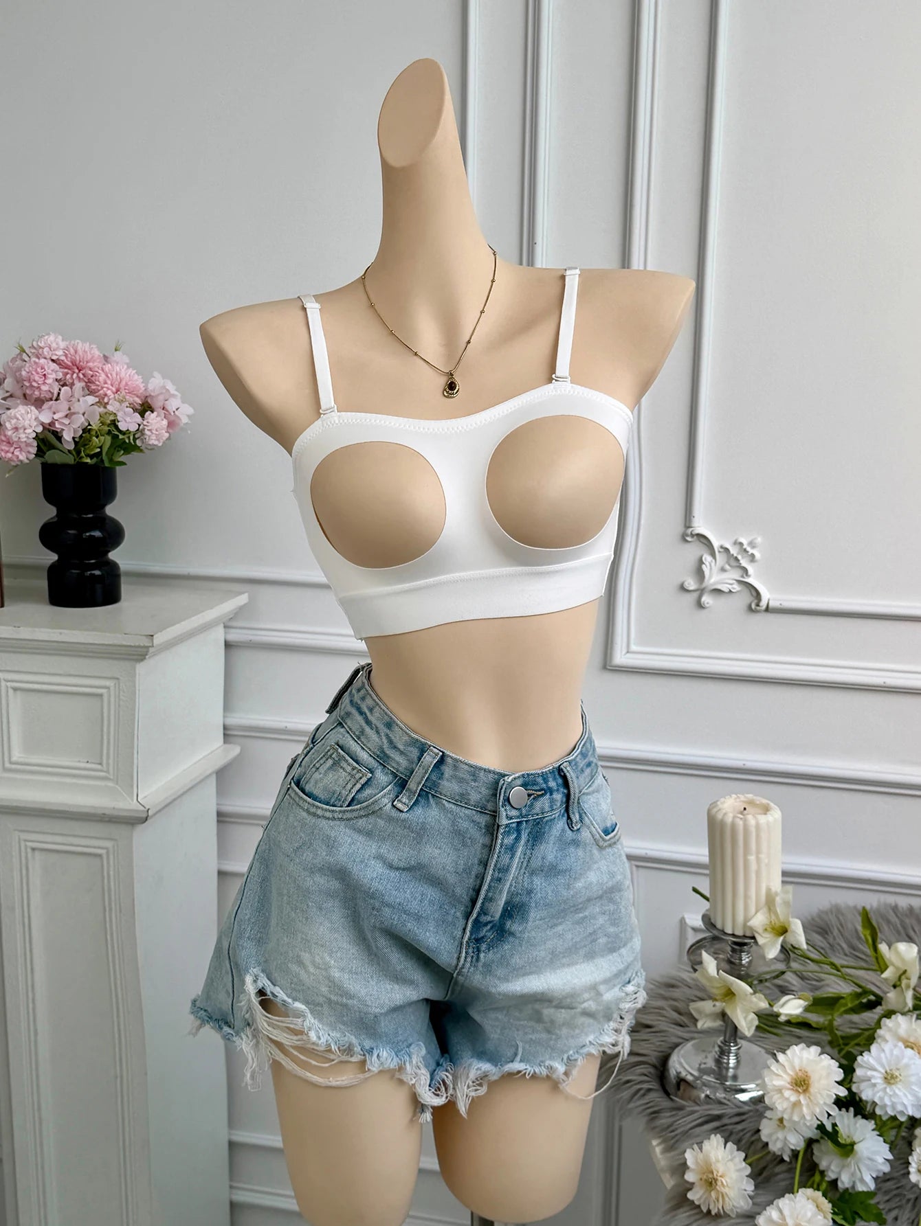 Wire-Free Hollow Cup Bra – Soft & Comfortable
