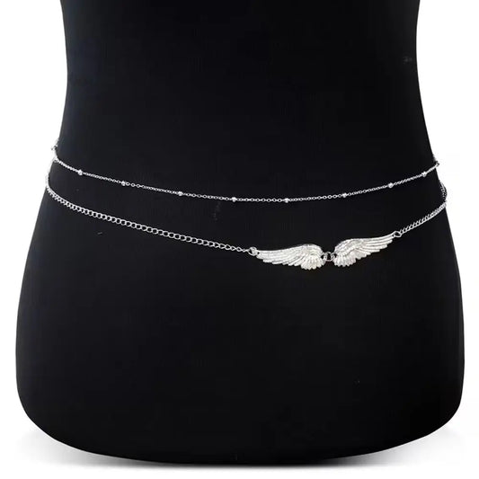 Double Layer Angel Wing Waist Chain – Gold Body Jewelry