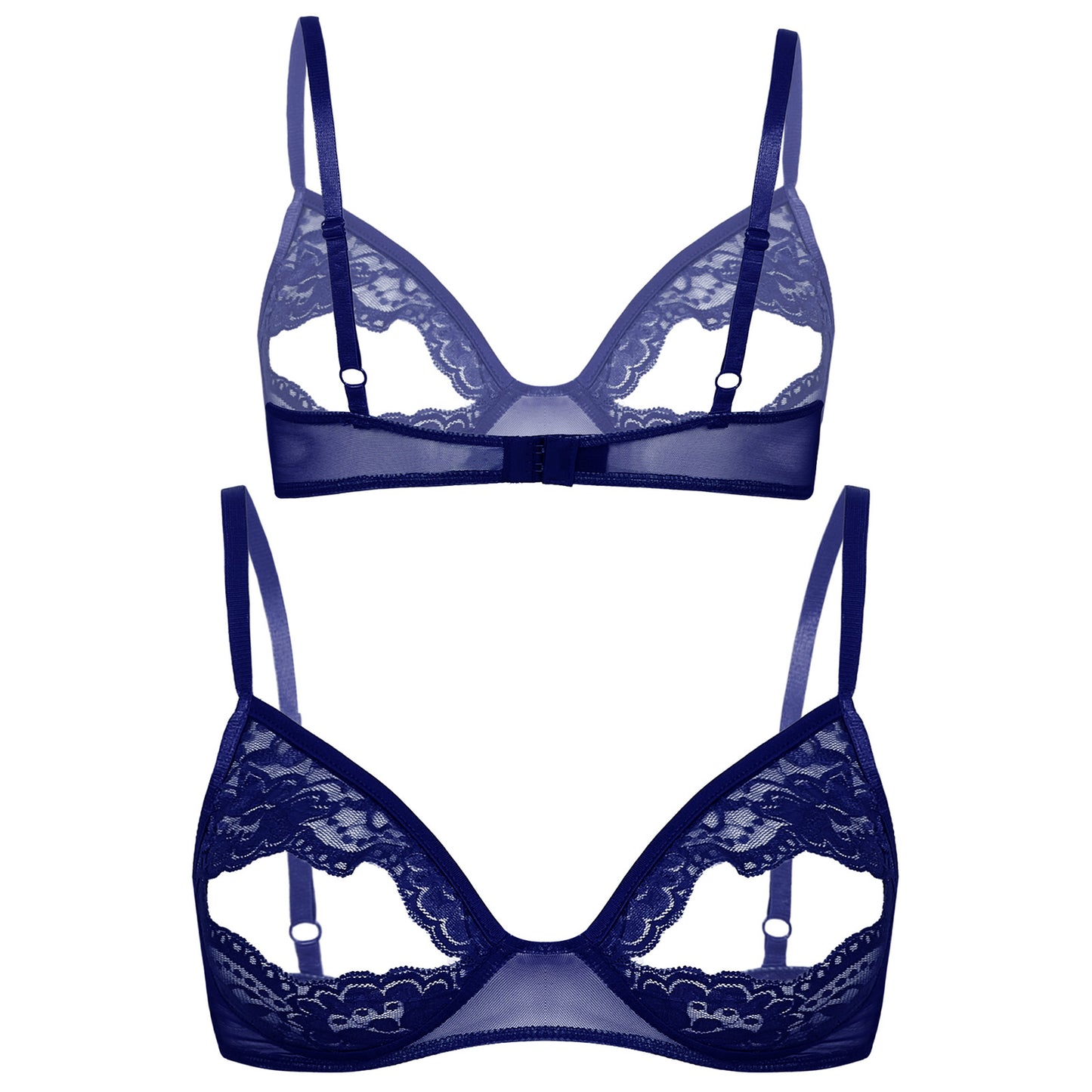 Sheer Lace Underwire Bra – Elegant Half Cup Lingerie