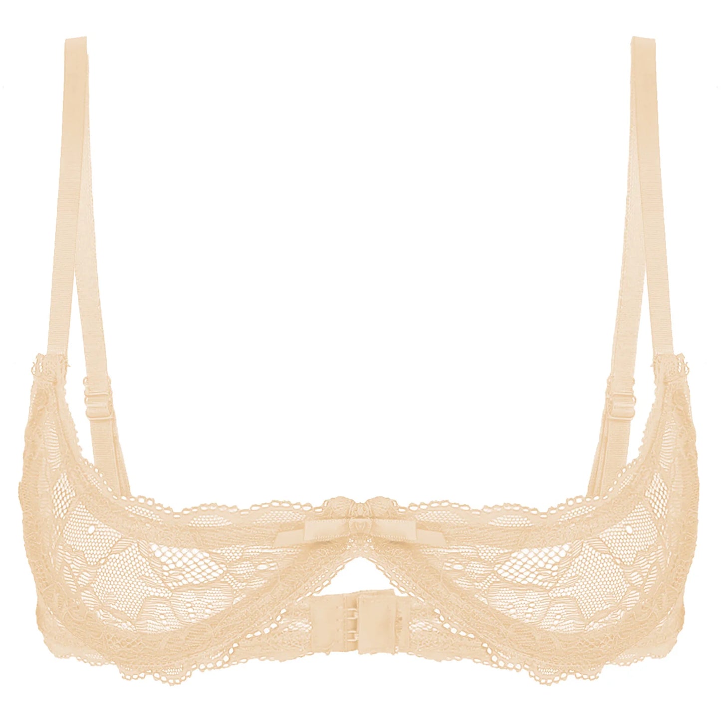 Sheer Lace Underwire Bra – Elegant Half Cup Lingerie