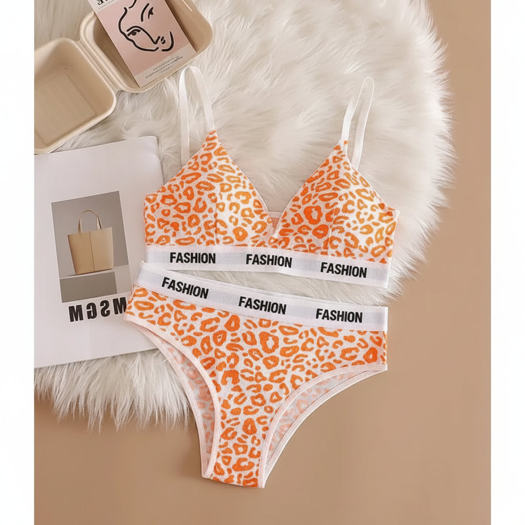 Leopard Print Bra & Panty Set – Adjustable Straps