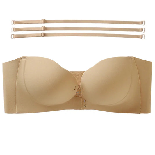 Invisible Wireless Push-Up Bra – Strapless Comfort Fit