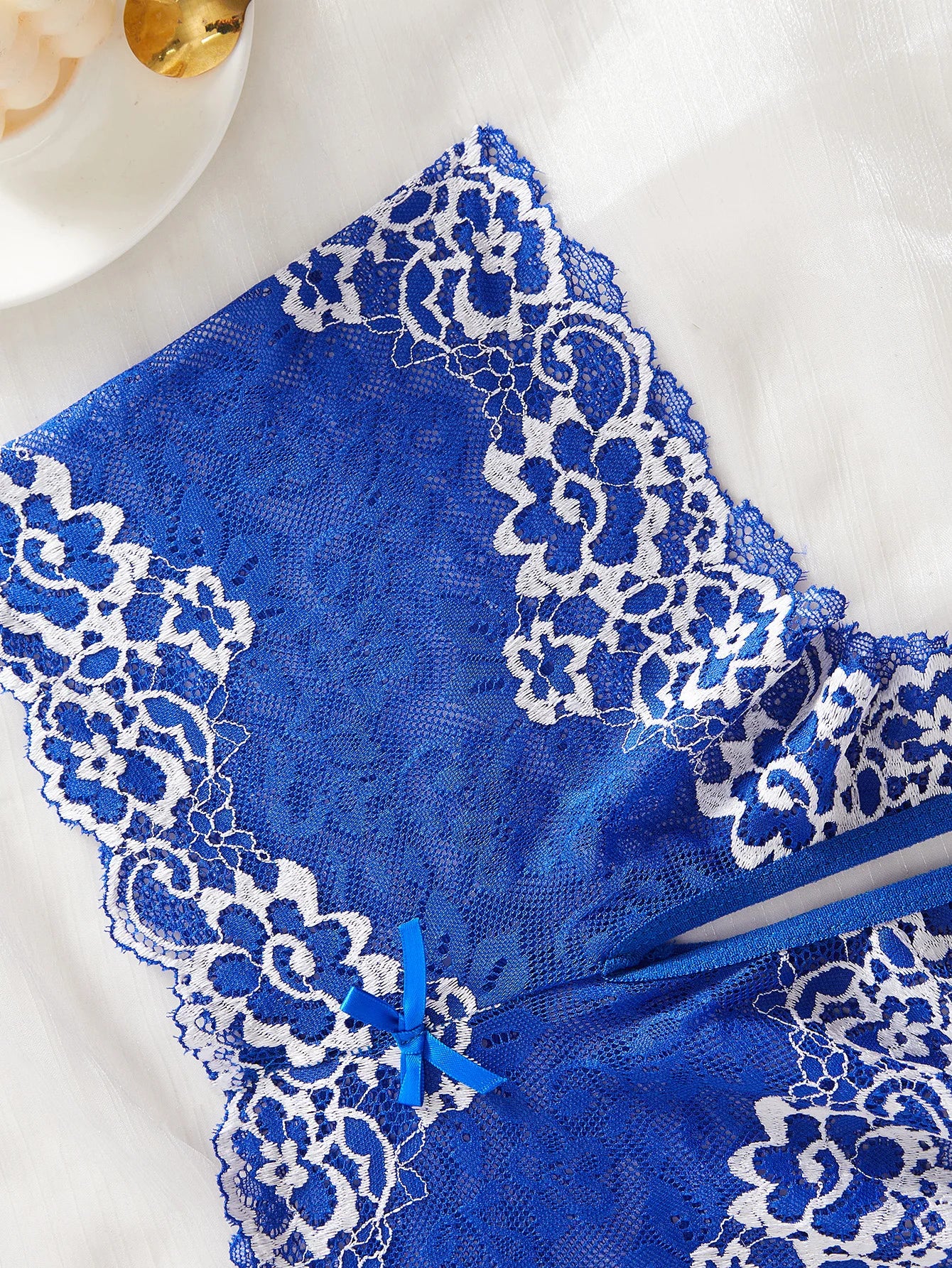 Lace Lingerie & Sleepwear Set – Pink, Blue & Red