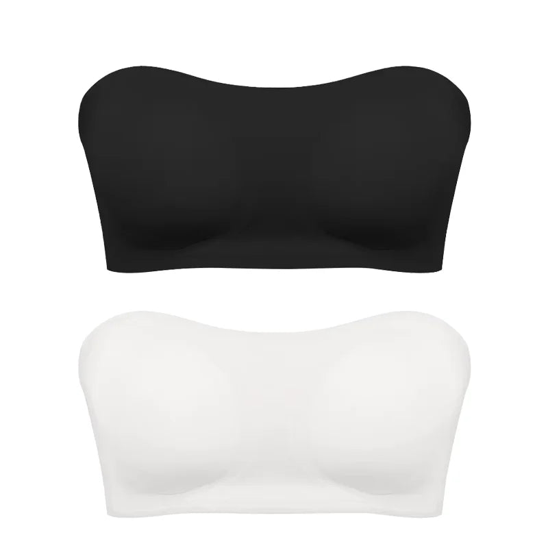 Seamless Strapless Push-Up Bra – Soft, Wireless & Anti-Slip