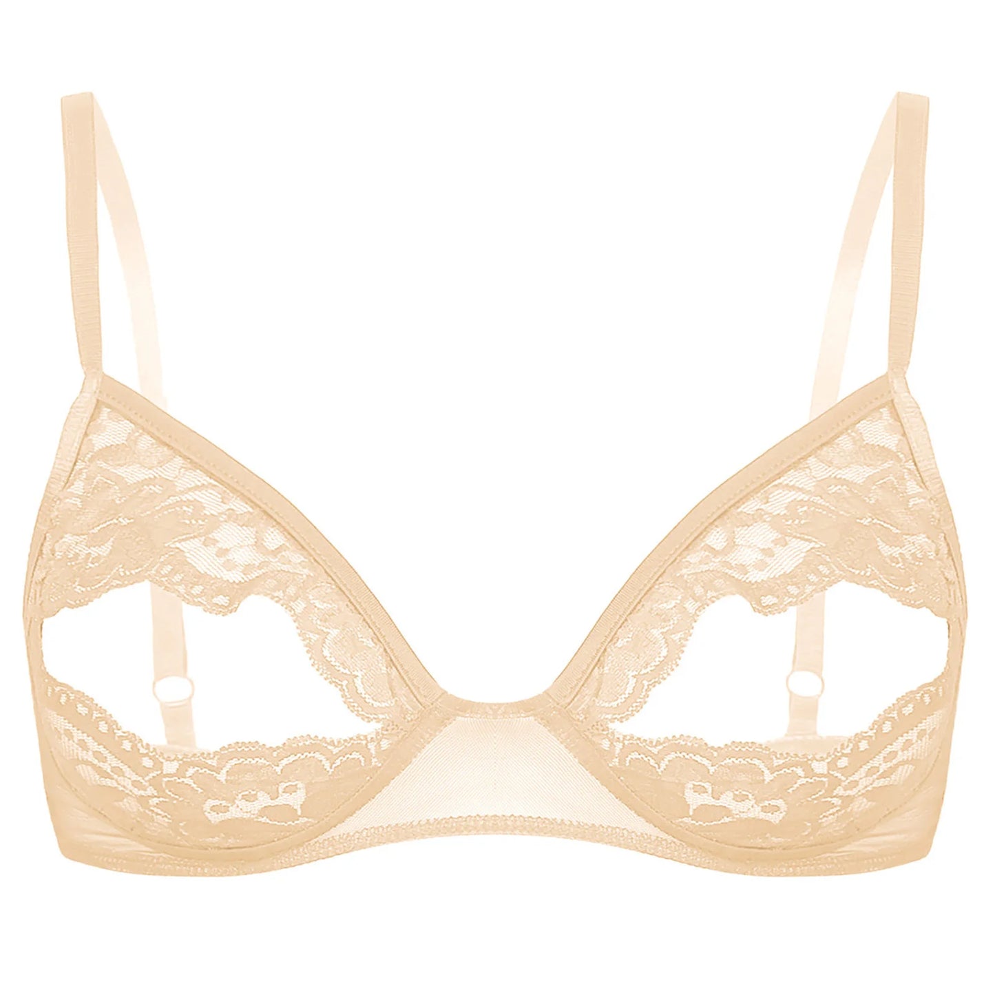 Sheer Lace Underwire Bra – Elegant Half Cup Lingerie