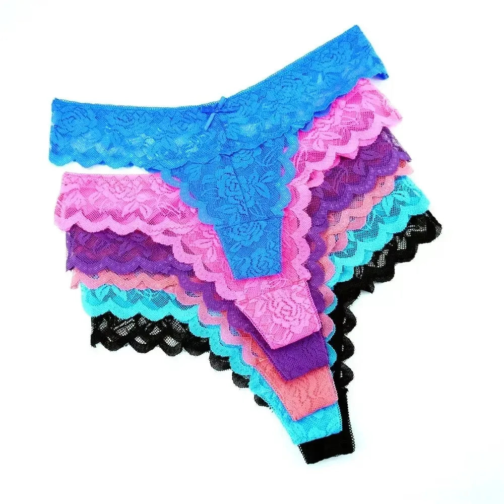 3-Pack Lace Thong Underwear – Soft & Comfortable