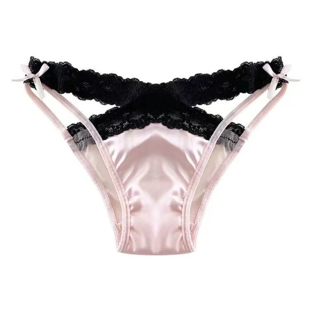 Lace Briefs – Feminine Satin Bow Design
