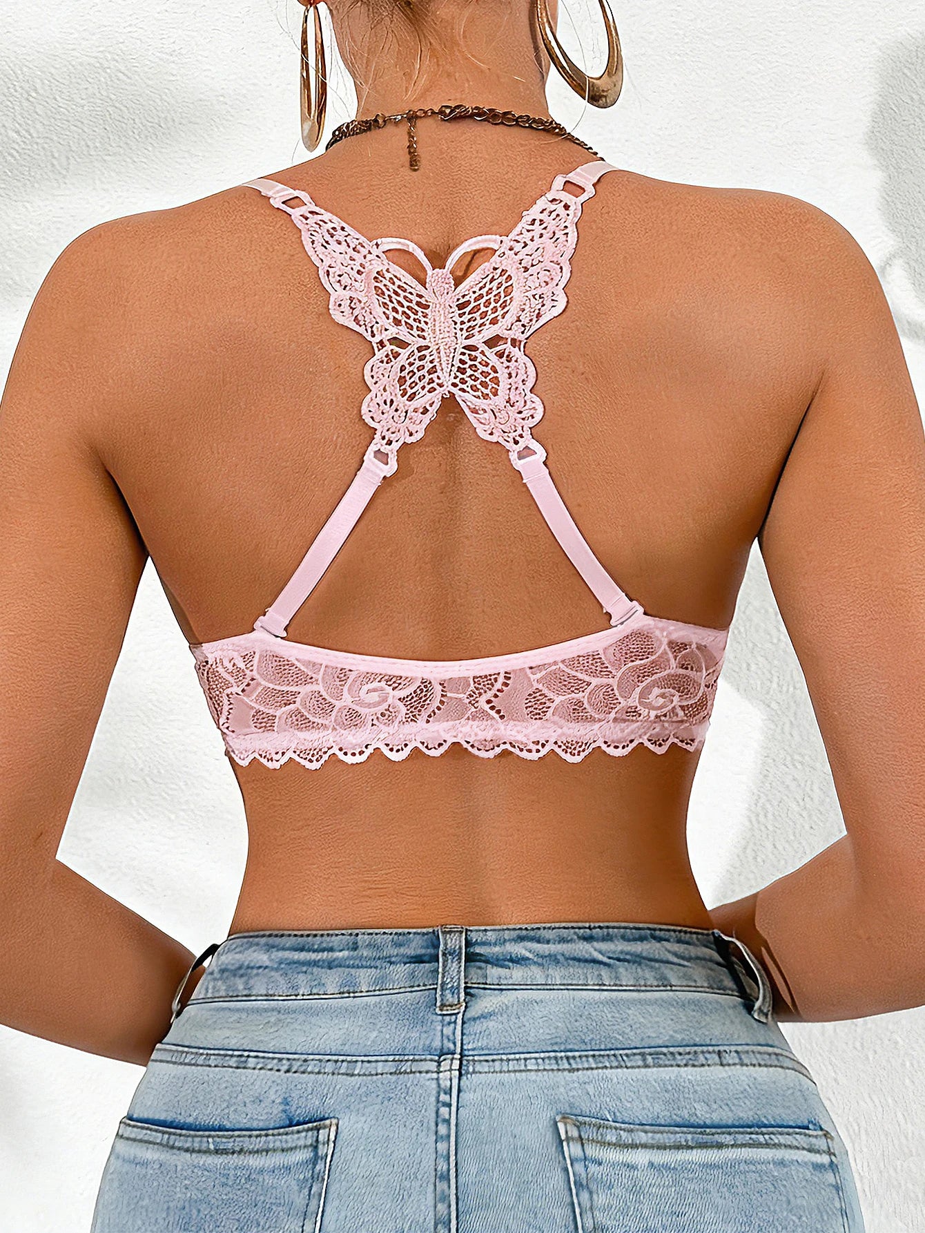 Butterfly Lace Front Closure Underwire Bra