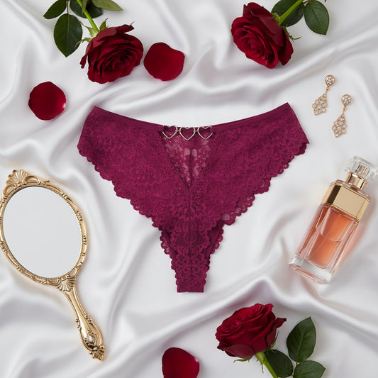 Floral Lace Thong – Lightweight Low-Rise Panties