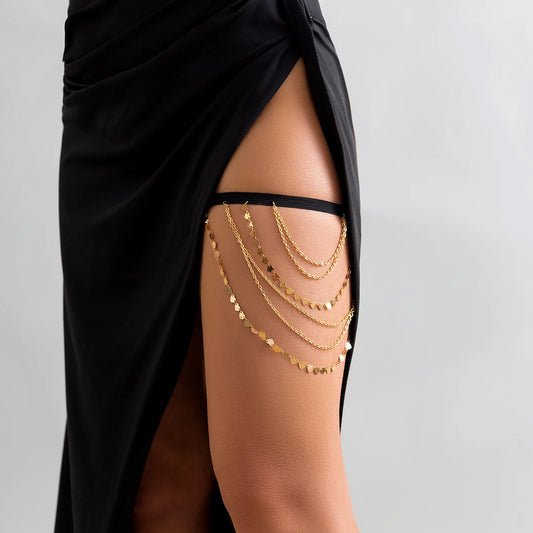 Boho Heart Tassel Leg Chain – Women's Body Accessory