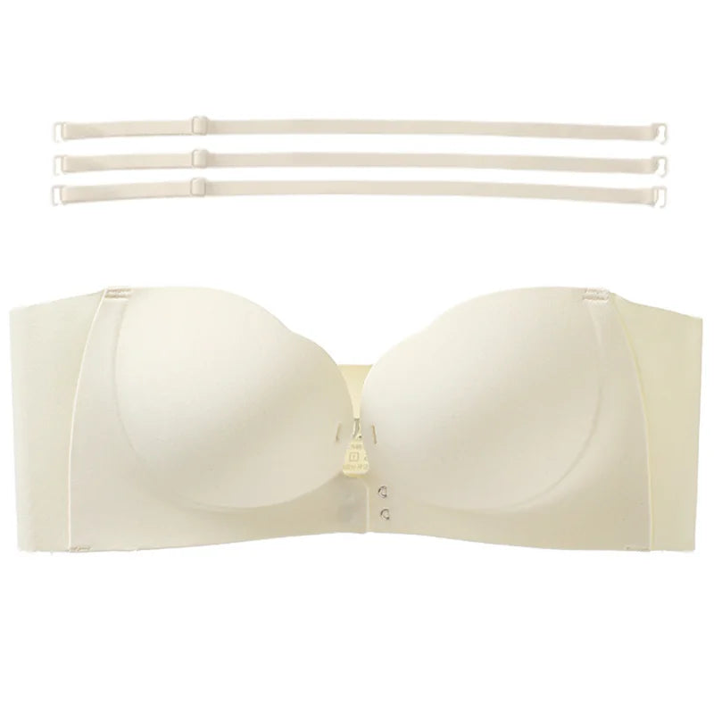 Invisible Wireless Push-Up Bra – Strapless Comfort Fit