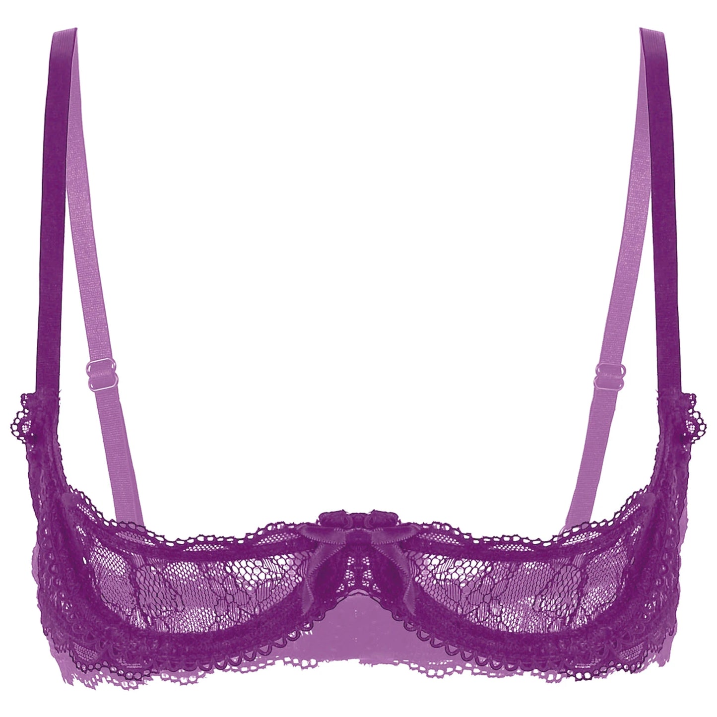 Sheer Lace Underwire Bra – Elegant Half Cup Lingerie
