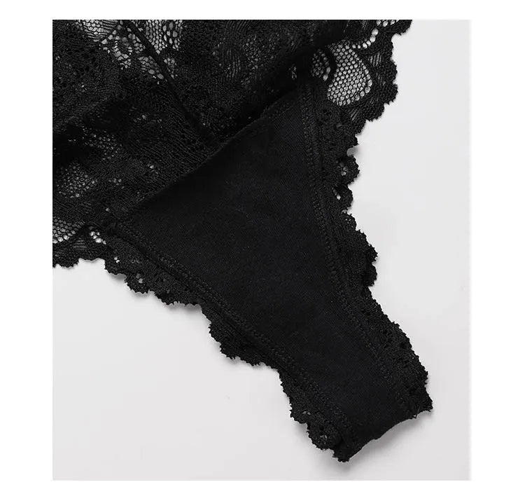 Floral Lace Thong – Lightweight Low-Rise Panties