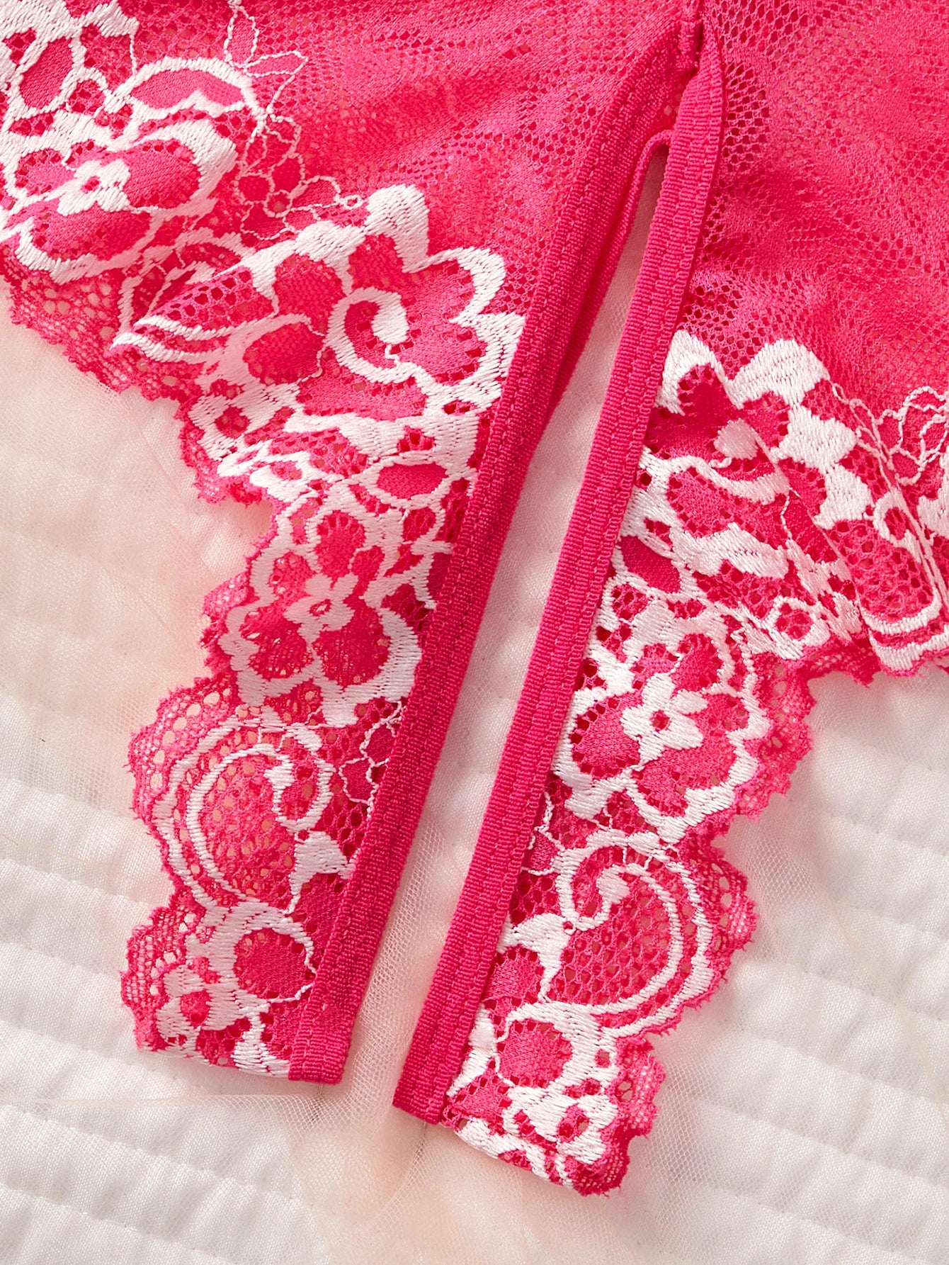 Lace Lingerie & Sleepwear Set – Pink, Blue & Red