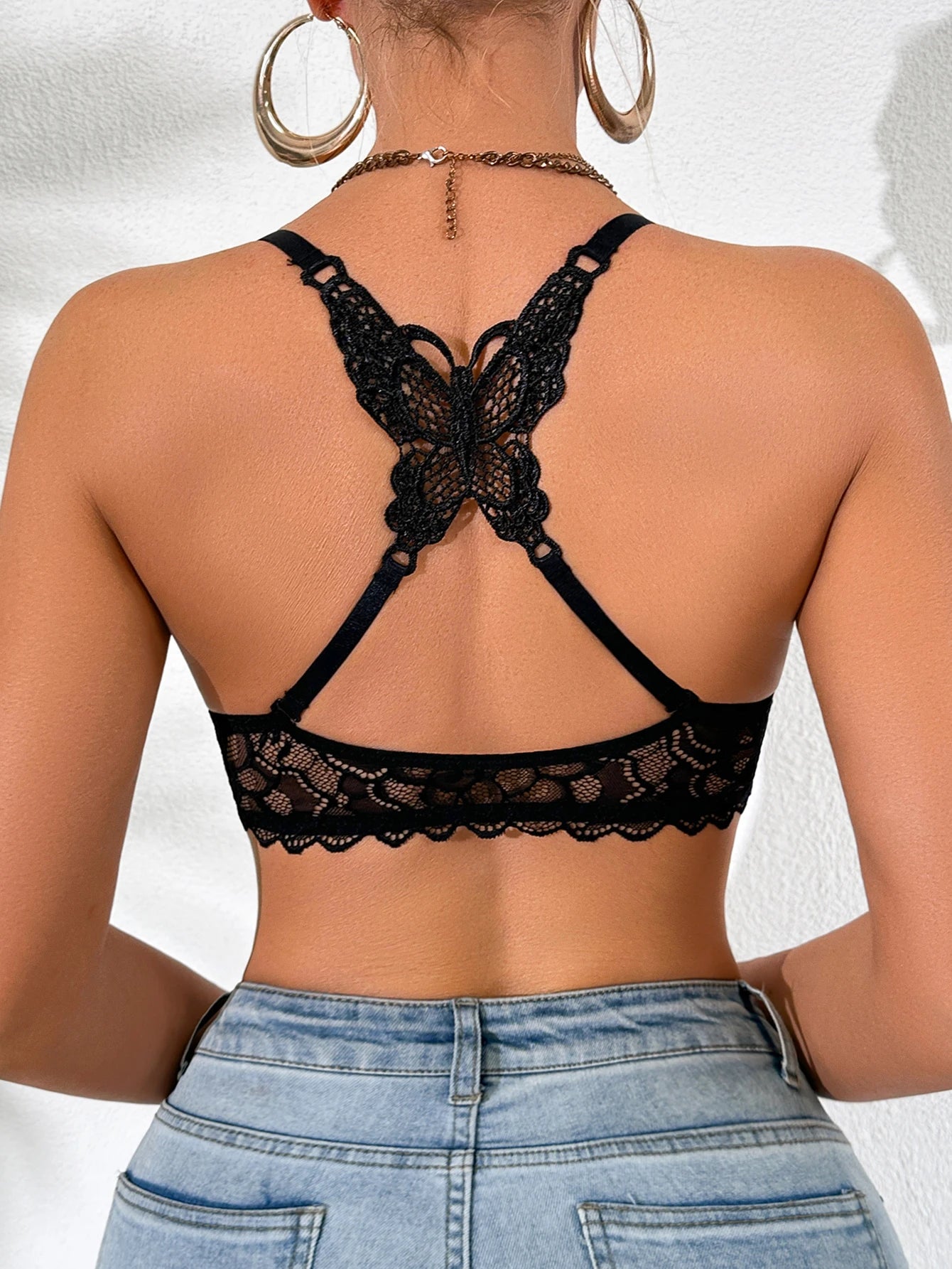 Butterfly Lace Front Closure Underwire Bra