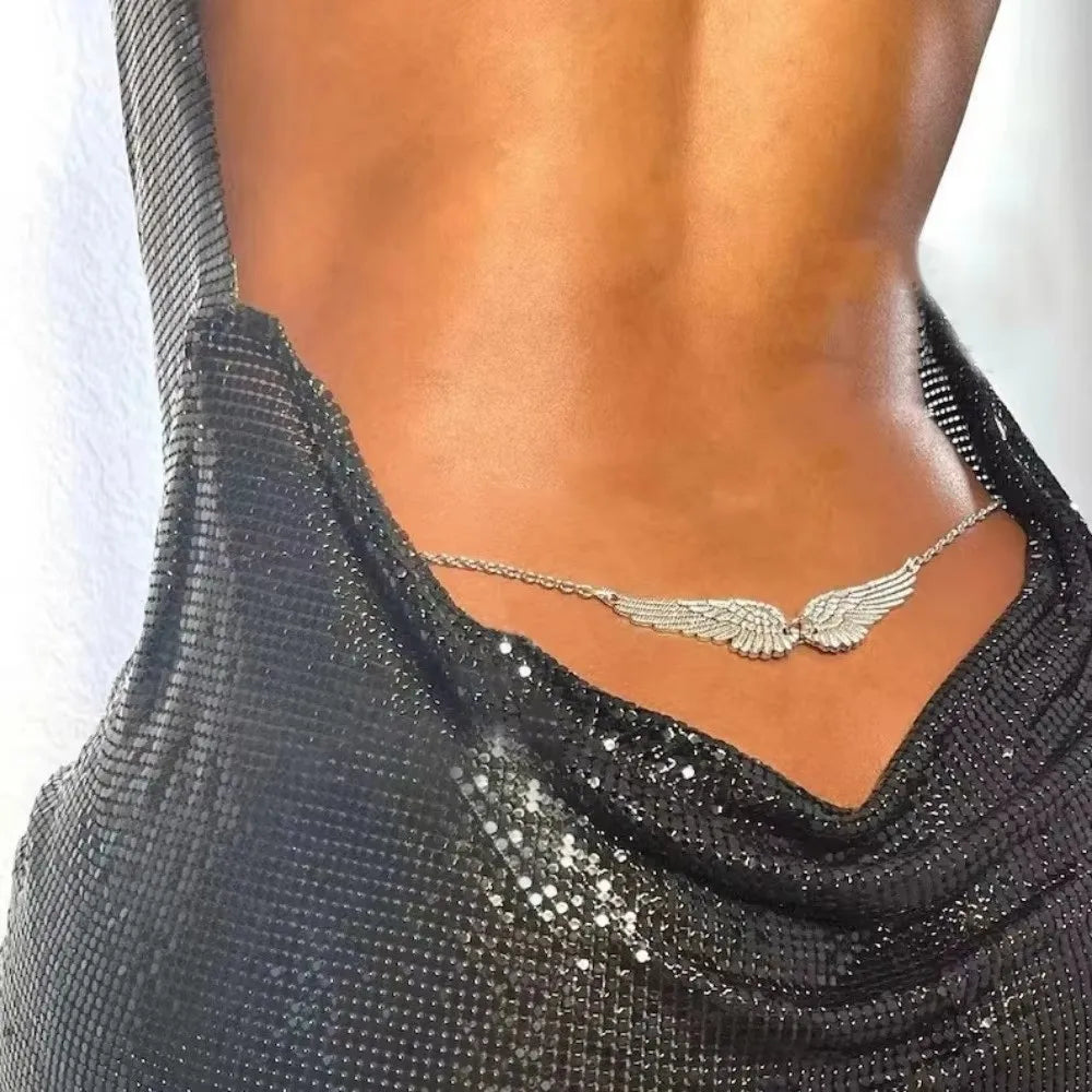 Double Layer Angel Wing Waist Chain – Gold Body Jewelry