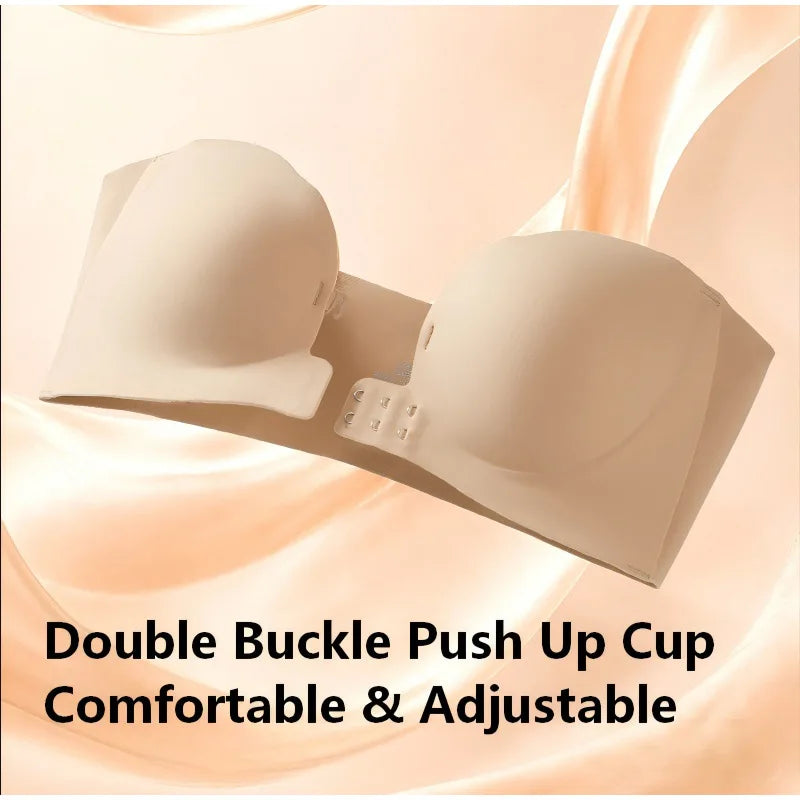 Invisible Wireless Push-Up Bra – Strapless Comfort Fit