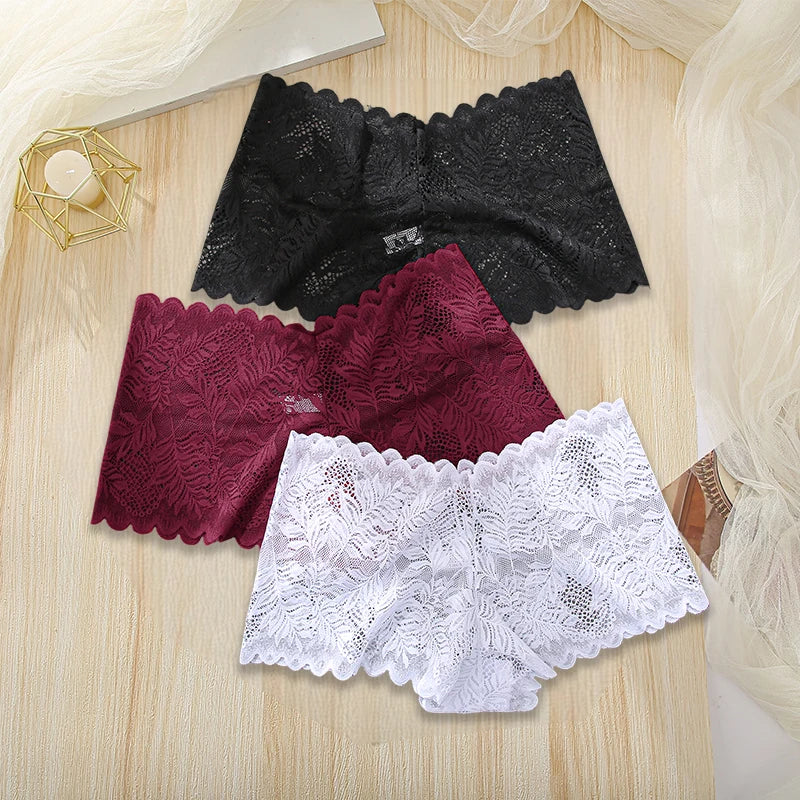 3-Pack Floral Lace Briefs for Women – Soft & Seamless